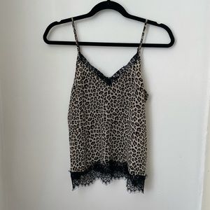 H&M Divided Cheetah Print Lace Top Small